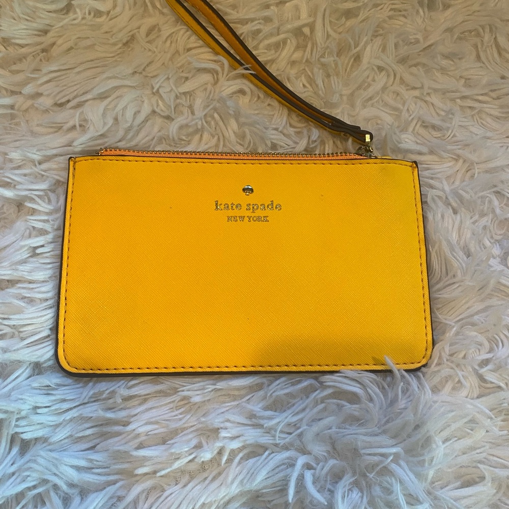 Kate Spade Yellow Orange Wristlet